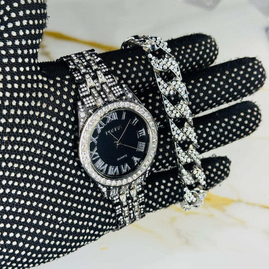 COMBO DE RELOJ Y PULSERA + RECORTADOR DE RELOJ  (ACERO INOXIDABLE)