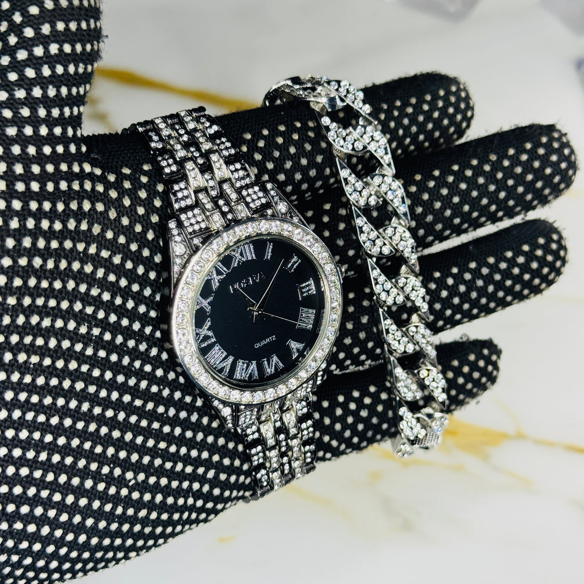 COMBO DE RELOJ Y PULSERA + RECORTADOR DE RELOJ  (ACERO INOXIDABLE)