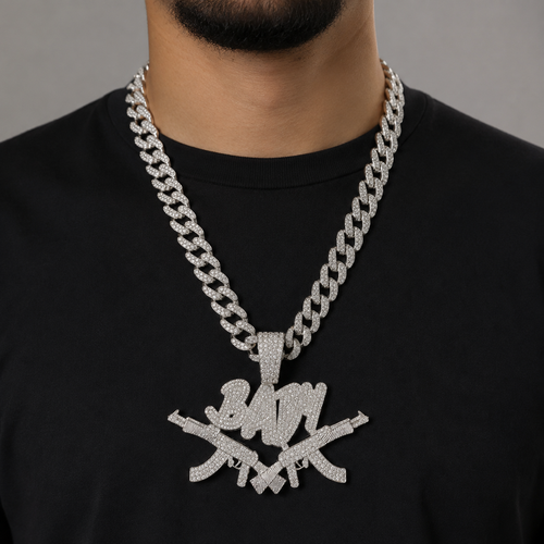 COLLARES CUBANOS DE ACERO INOXIDABLE Y CIRCONES CÚBICOS