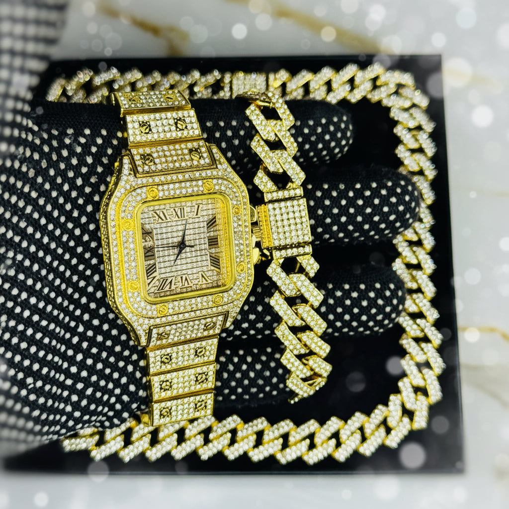 COMBO DE RELOJ Y PULSERA + RECORTADOR DE RELOJ  (ACERO INOXIDABLE)