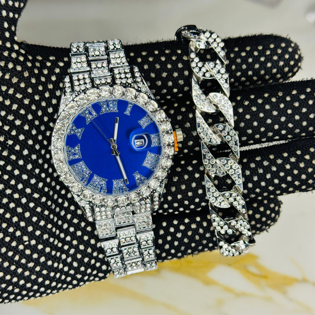 COMBO DE RELOJ Y PULSERA + RECORTADOR DE RELOJ  (ACERO INOXIDABLE)