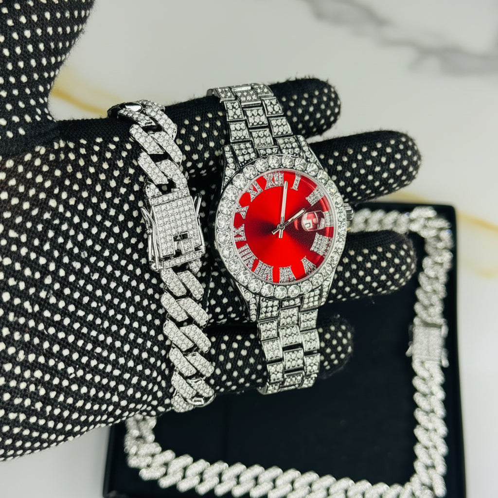 COMBO DE RELOJ Y PULSERA + RECORTADOR DE RELOJ  (ACERO INOXIDABLE)
